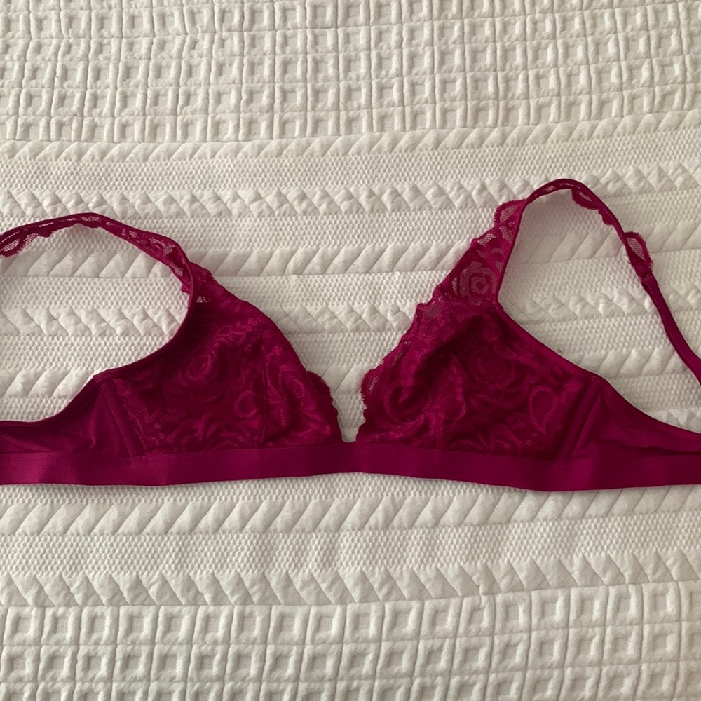 PINK Lace Plunge Bralette